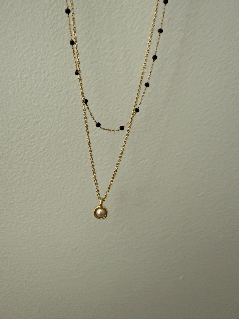Ana Luisa Gold Plated Layered Pearl Pendant Necklace